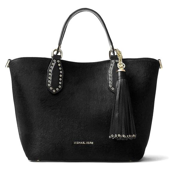 Michael Kors Brooklyn Calf Hair & Leather Gold Hardware *RARE* Statement Bag - Picture 4 of 12